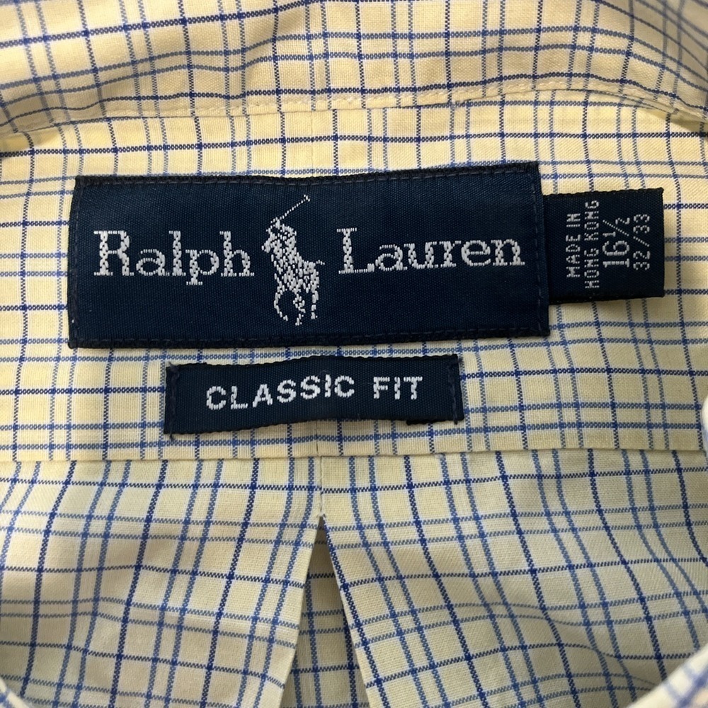 Polo Ralph Lauren Men's Button Up Yellow Plaid Shirt Classic Fit Size Large - Picture 3 of 4